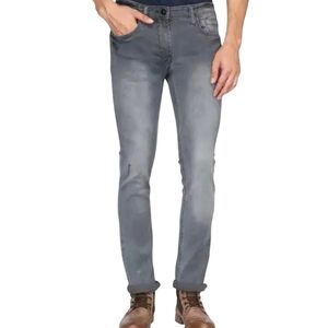 VDot Ultra Slim Men Jeans Pop Fit Mid Rise Tapered Light Faded Grey Tall 32 x 34